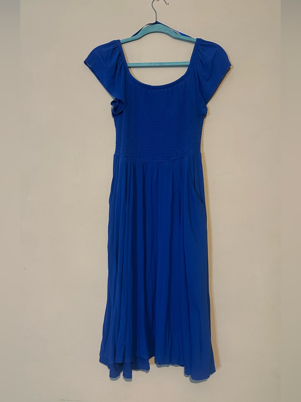 Royal Blue dress with pockets — Smocked Bodice- Super soft knit torrid - Picture 3 of 9